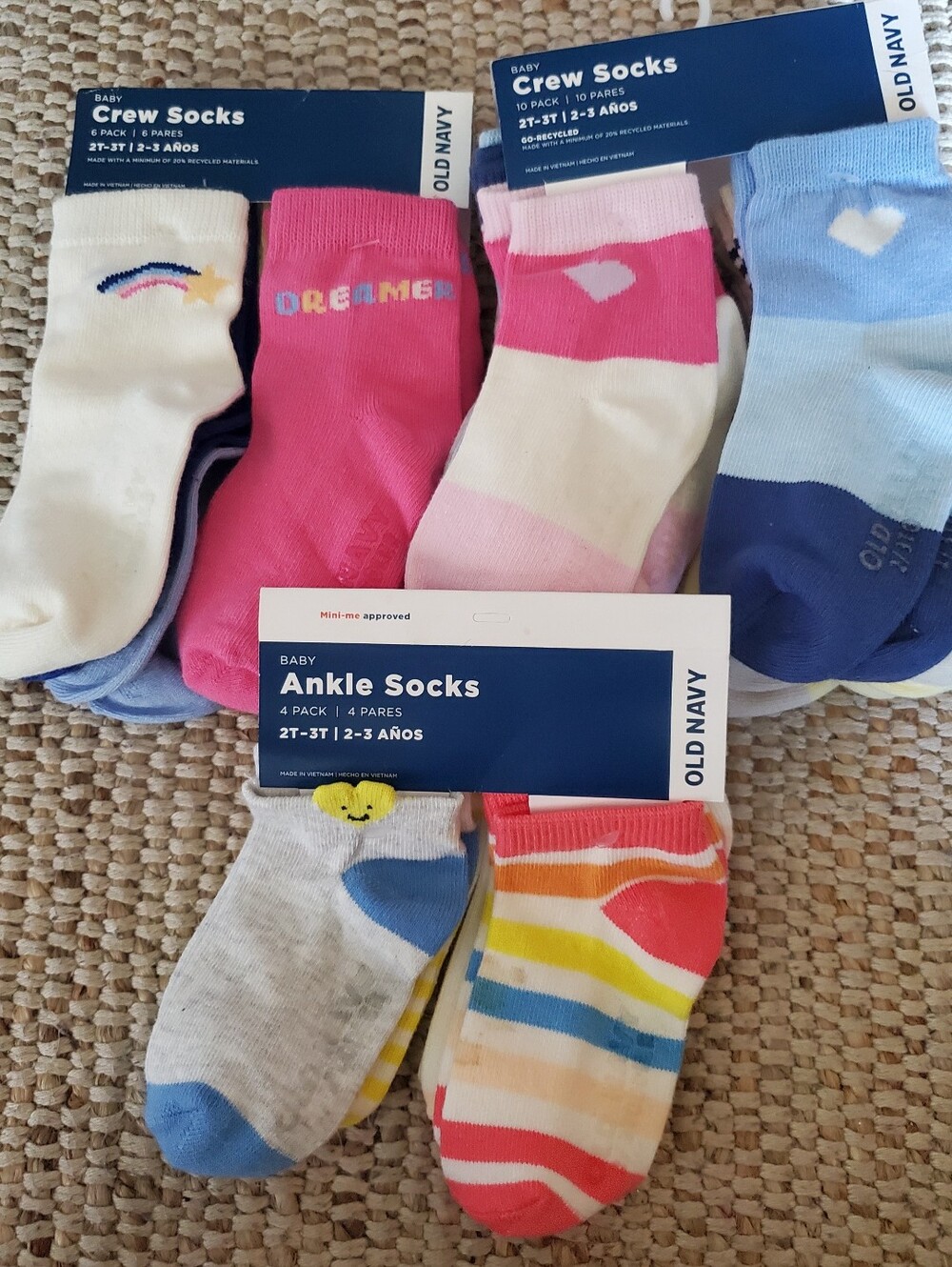 3 packs Bright Socks for girls 2T-3T